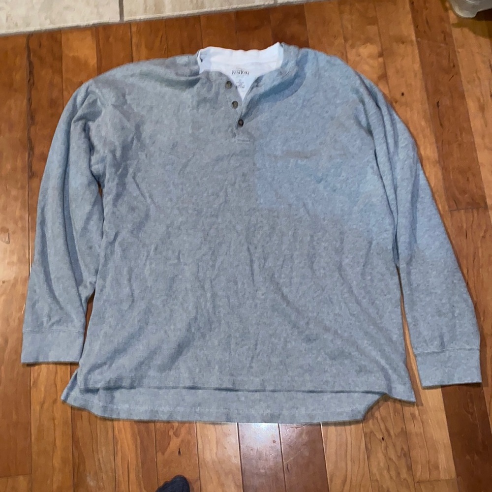 Vintage - Redhead men’s size XL gray and white long sleeve